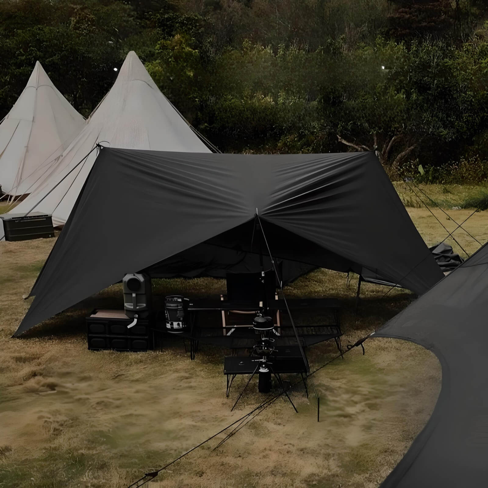 backpacking-hammock-rainfly-black-and-white-tent