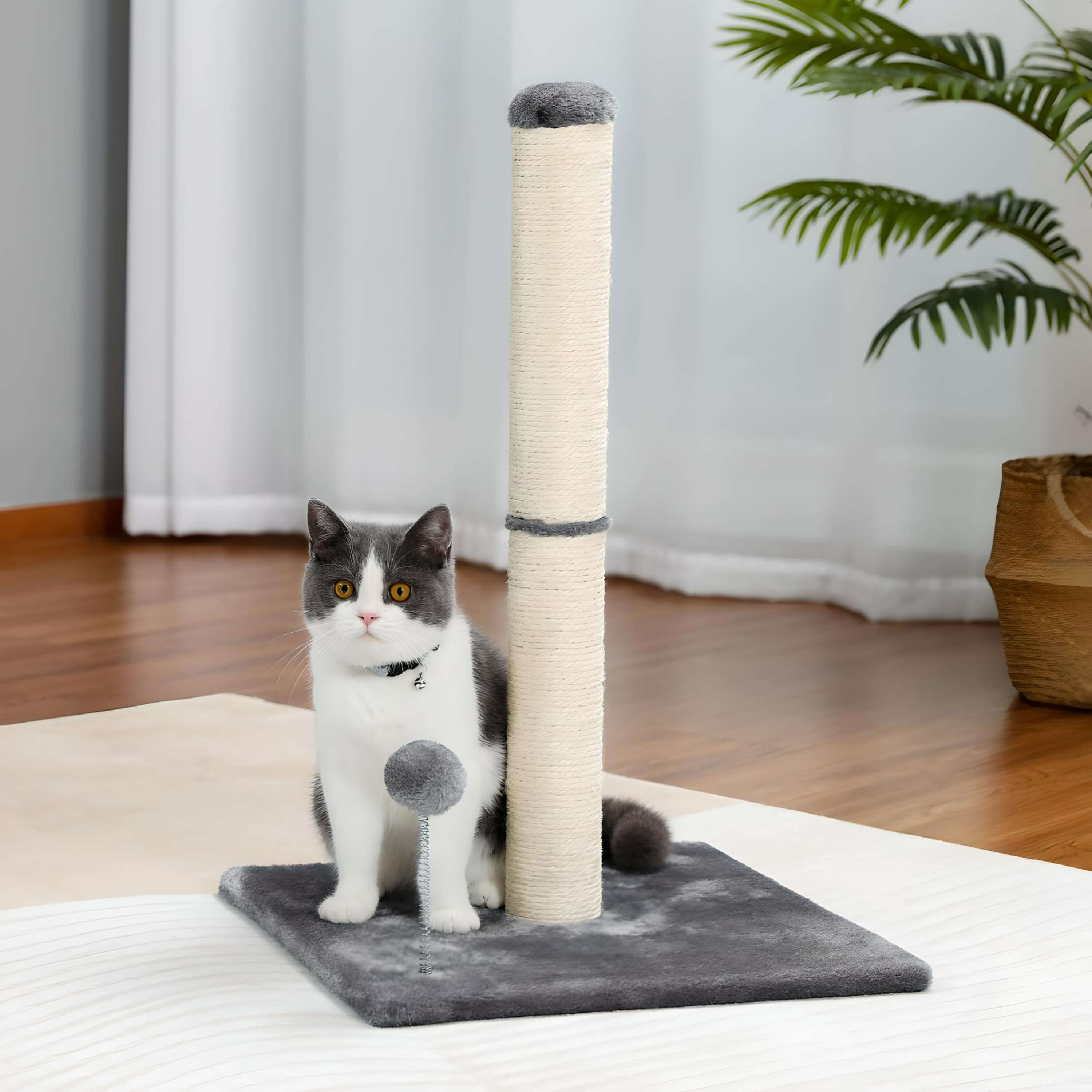 cat-standing-beside-2-tier-tower