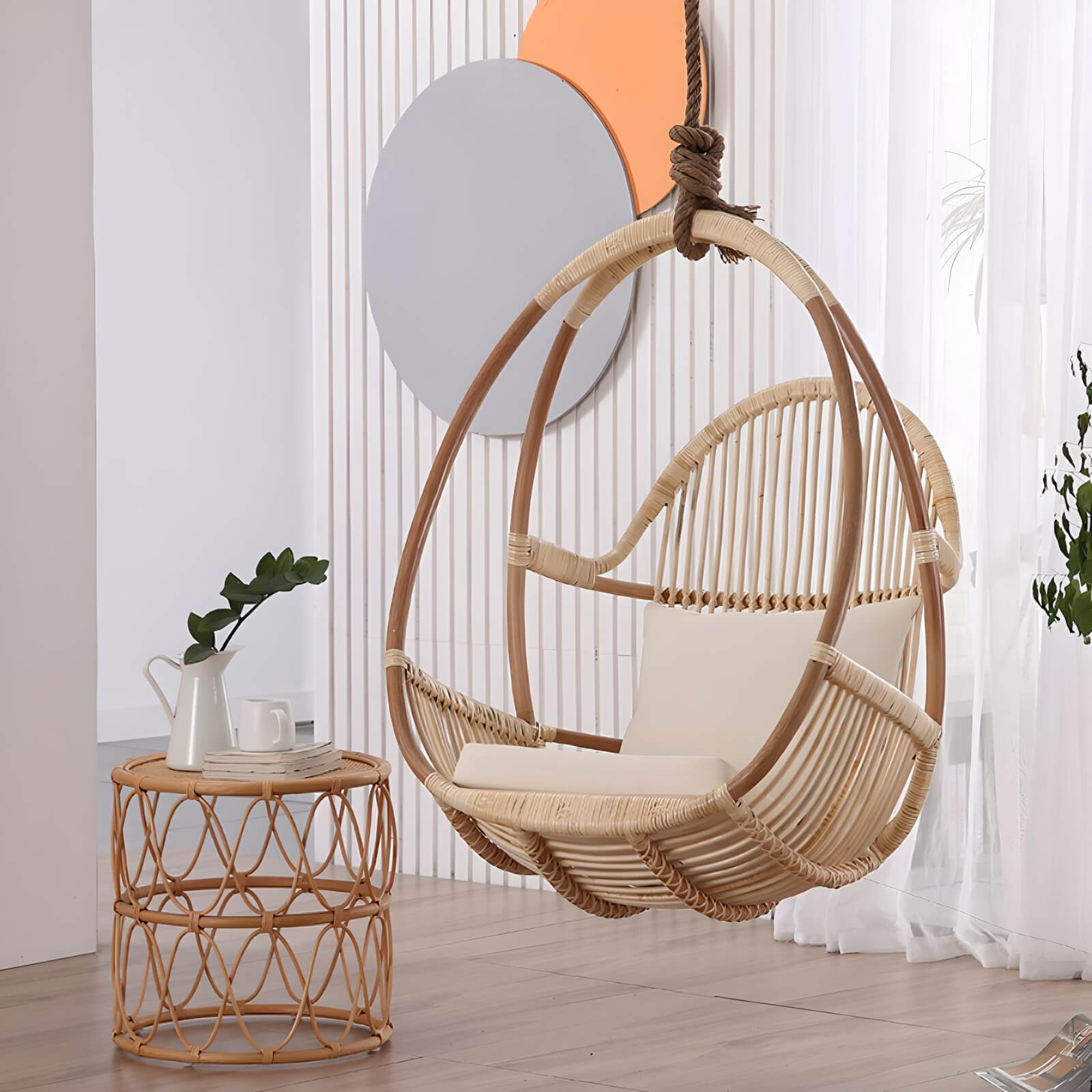 composite-porch-swing-inside-bedroom