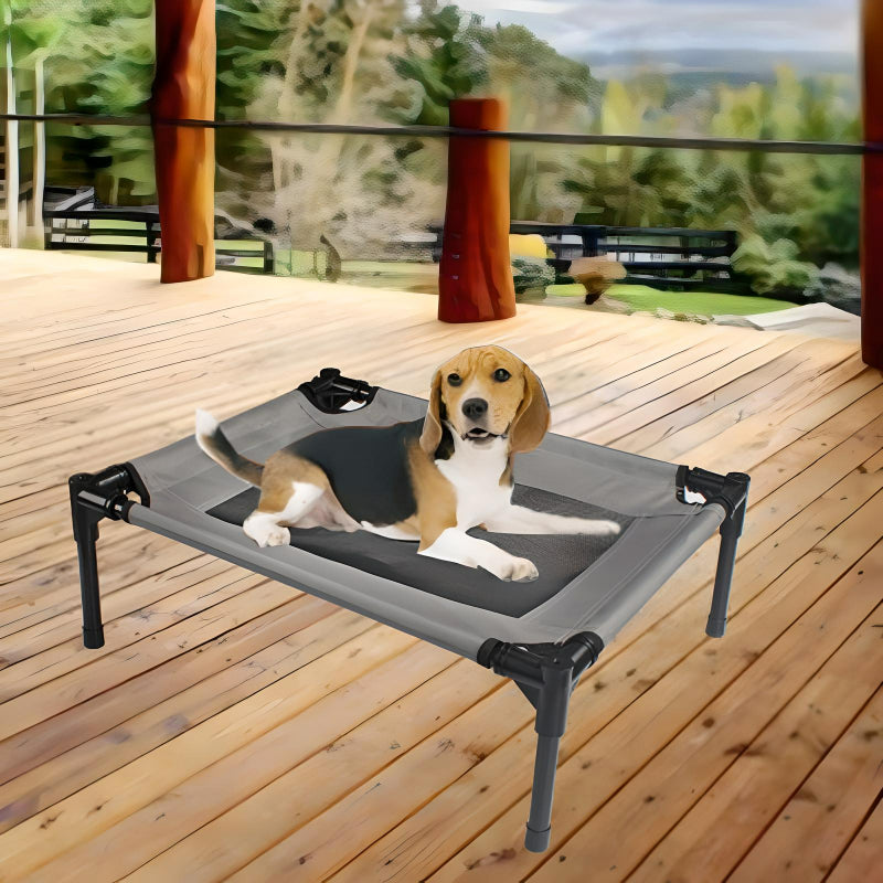 dogs-sitting-on-medium-pet-cot