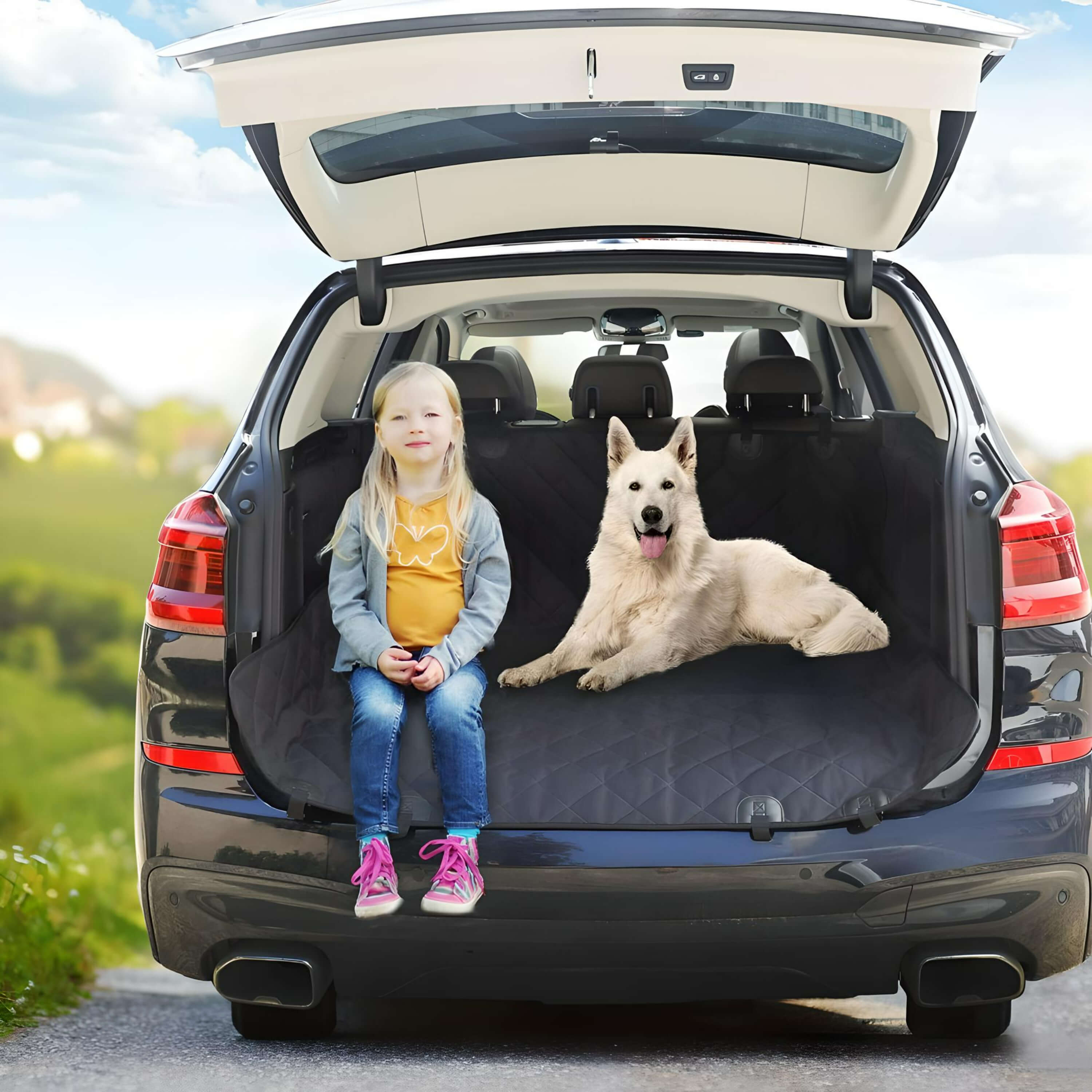 girl-and-dog-sitting-on-waterproof-pet-seat-cover