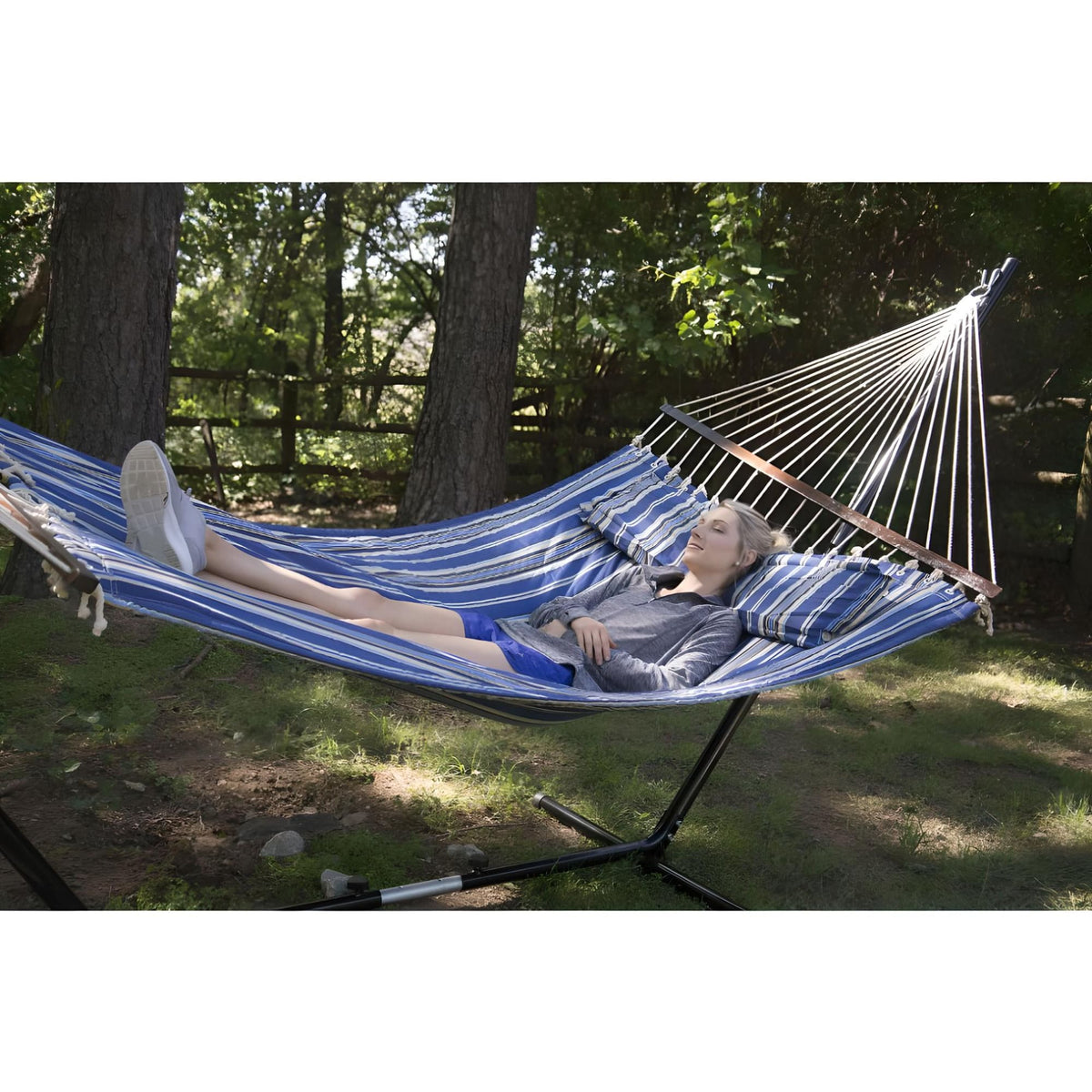 Two Person Hammock with Stand Premium Comfort and Durability