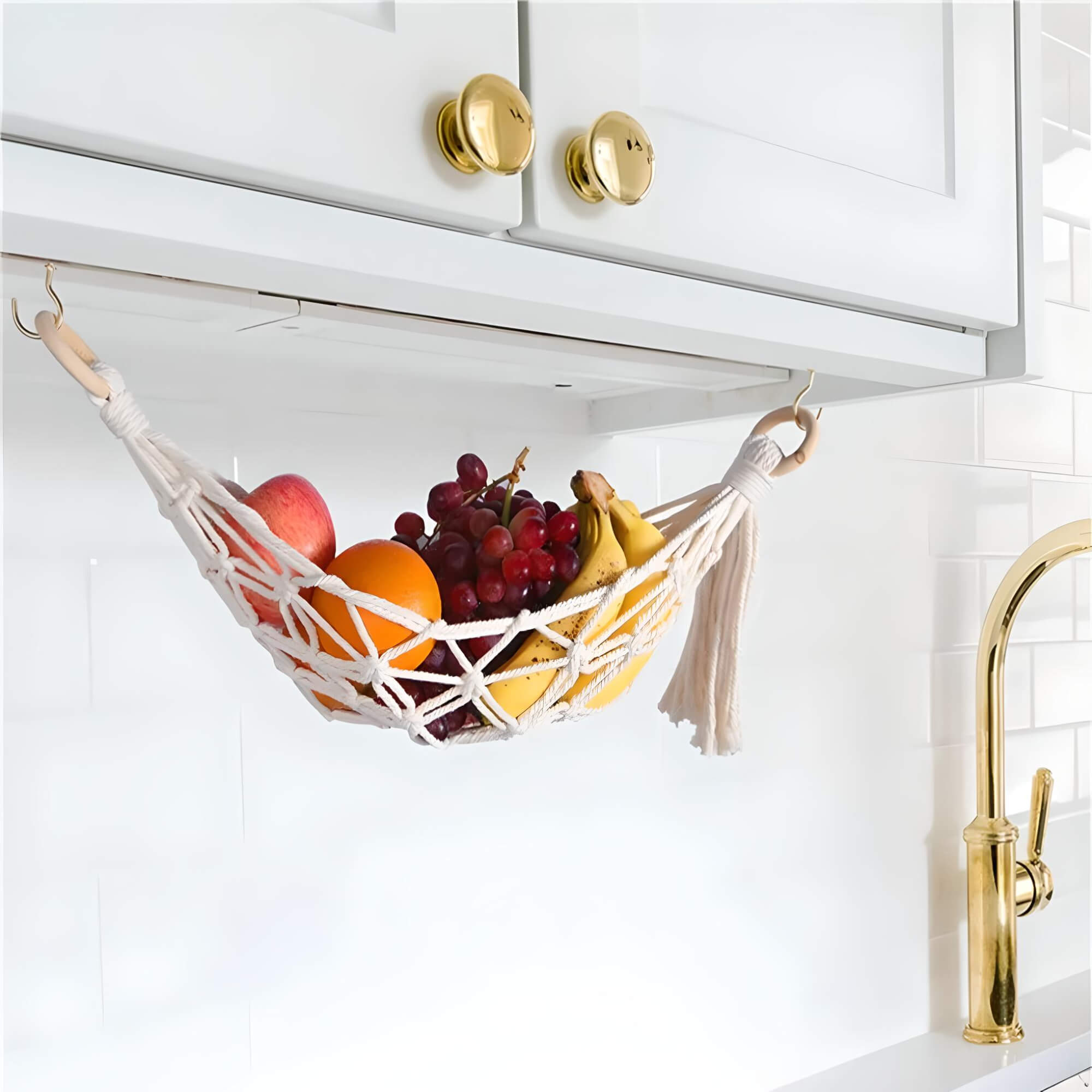 Hanging Fruit Hammock - Boho-Chic Kitchen & RV Organization