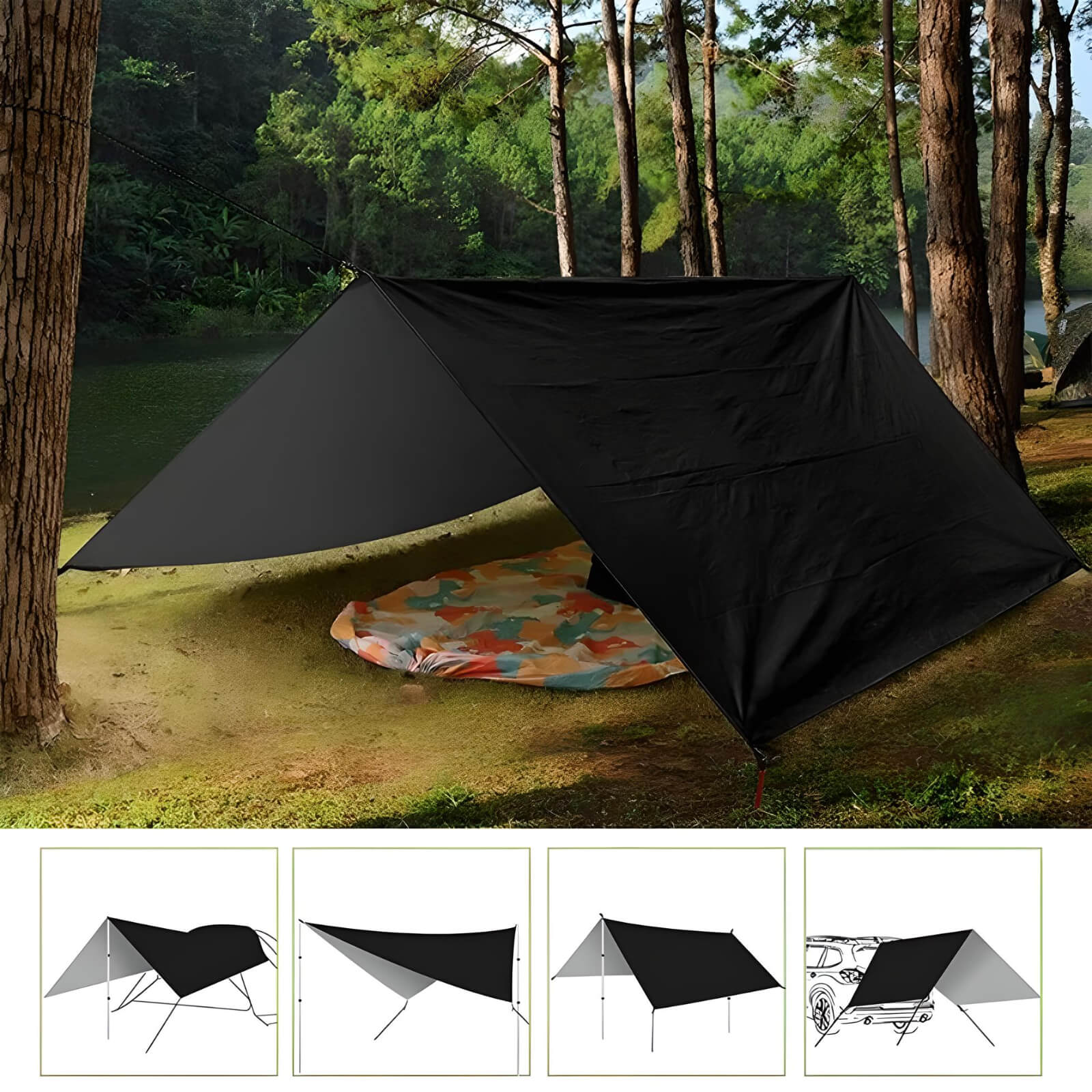 portable-camping-hammock-hanging-in-forest