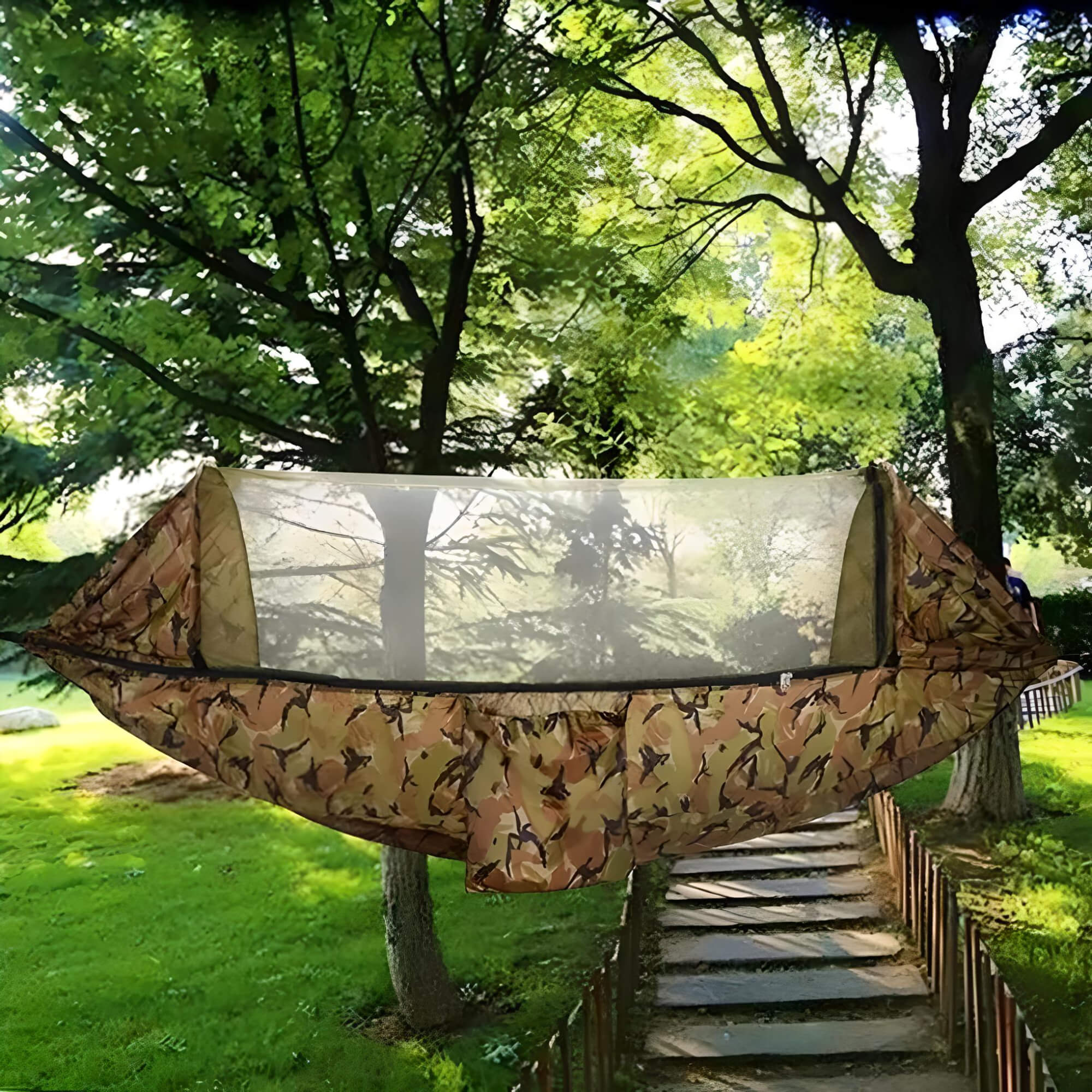portable-hammock-tent-hanging-in-forest