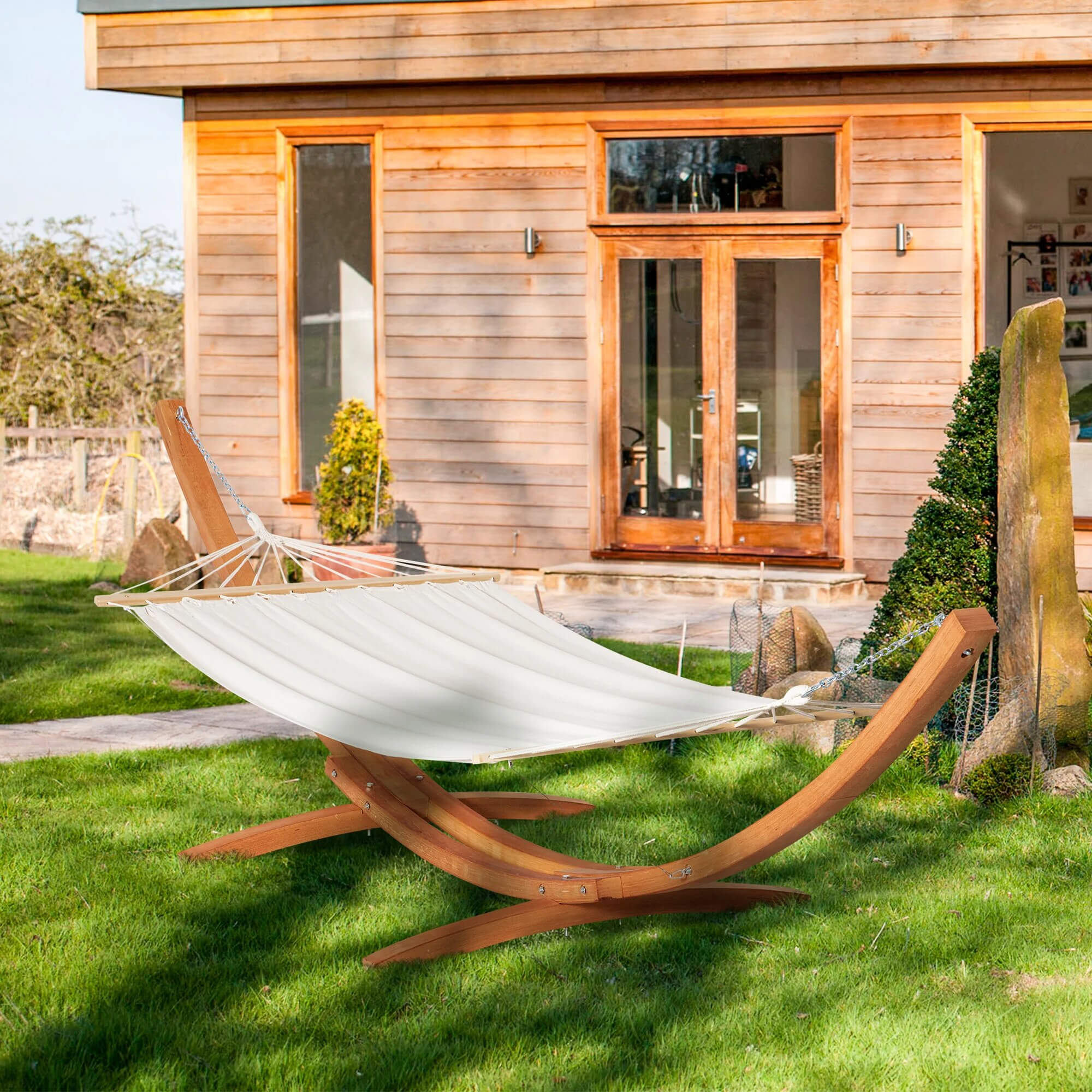 hängematte teakholz Premium Teak Wood Hammock Stand