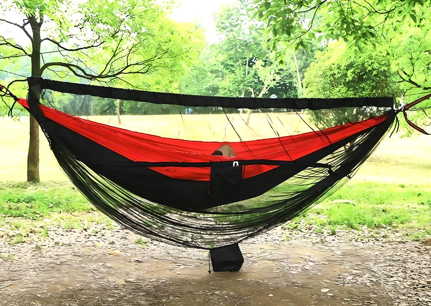 ultra-light-back-packing-hammock-red-color