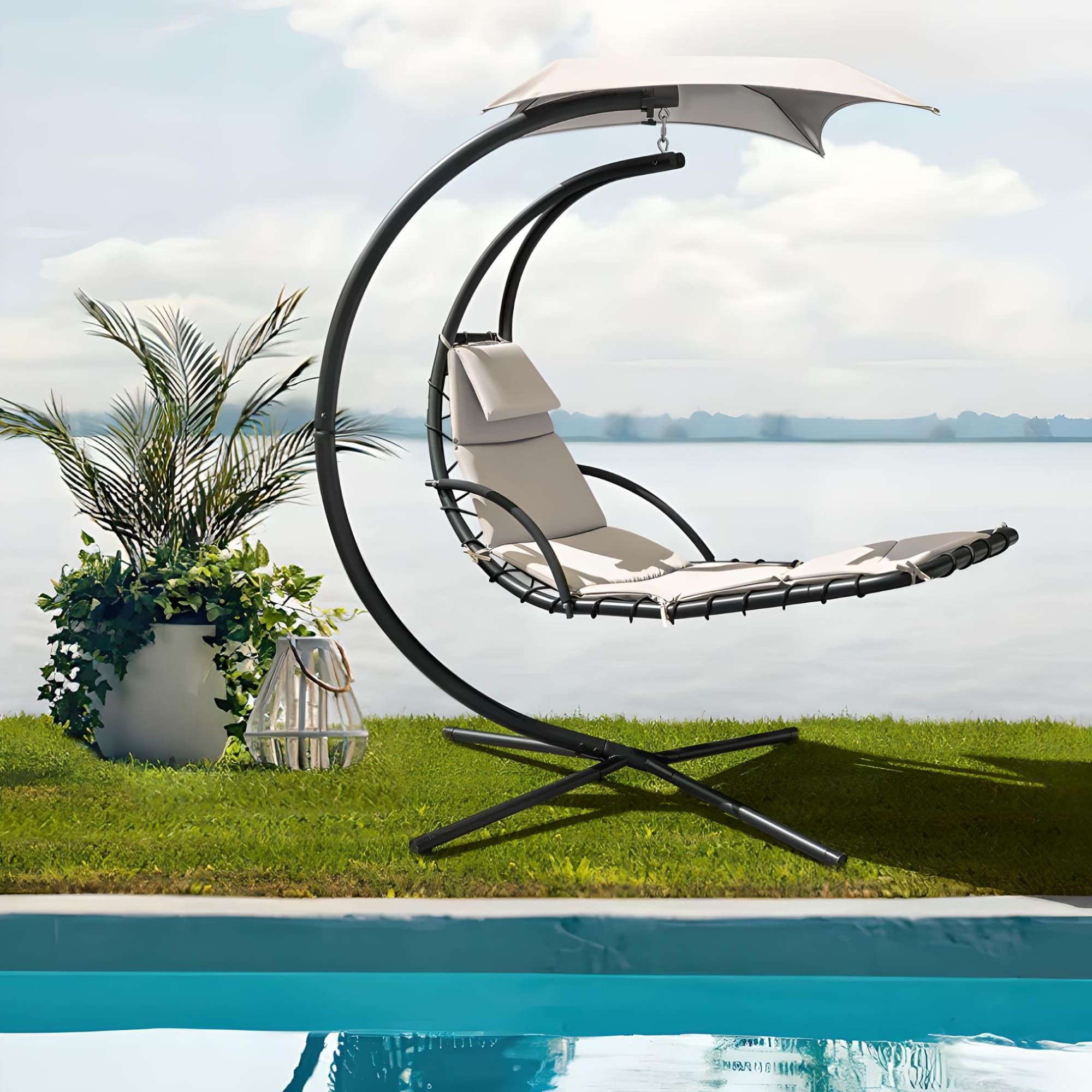 design-of-outdoor-hanging-curved-steel-chaise-lounge-chair-swing