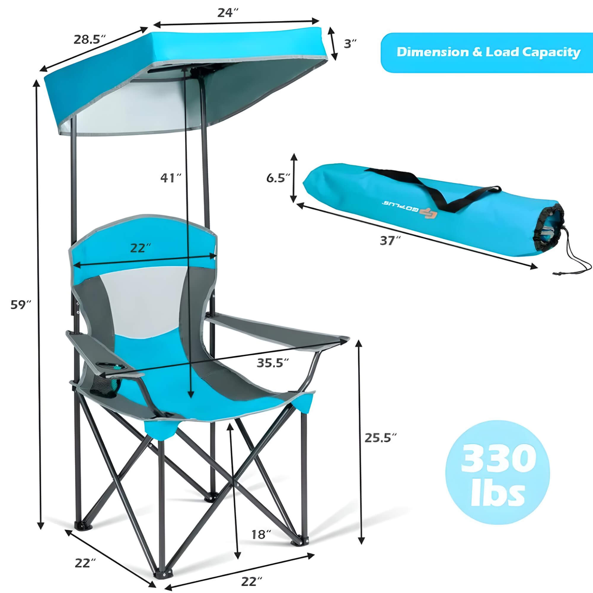 folding-chair-with-sunshade-dimension