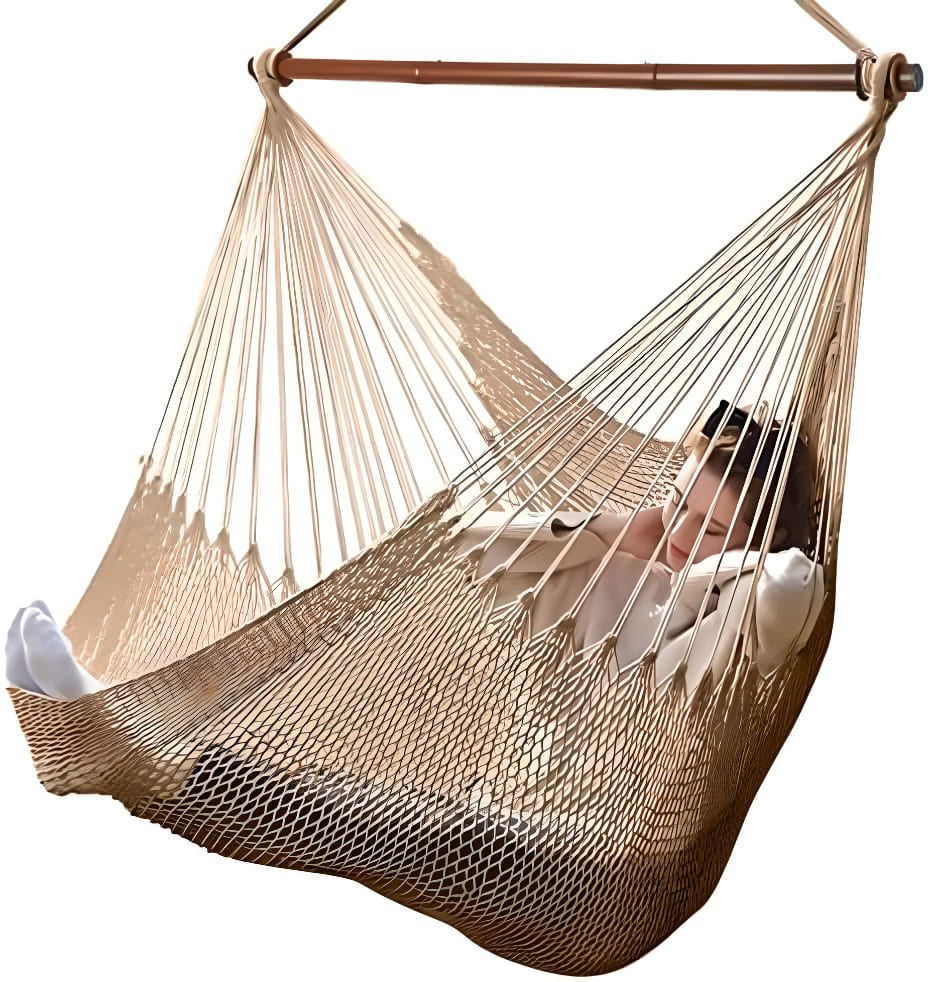 girl-sitting-on-hanging-hammock-chair-indoor