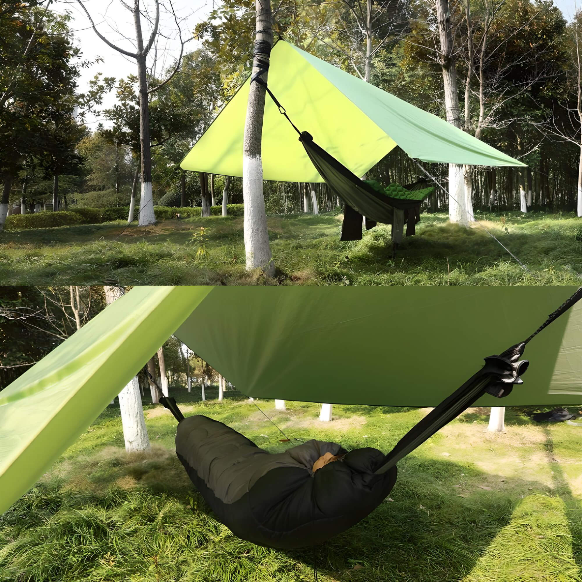 hammock-with-mosquito-net-and-rainfly-hanging-in-tree