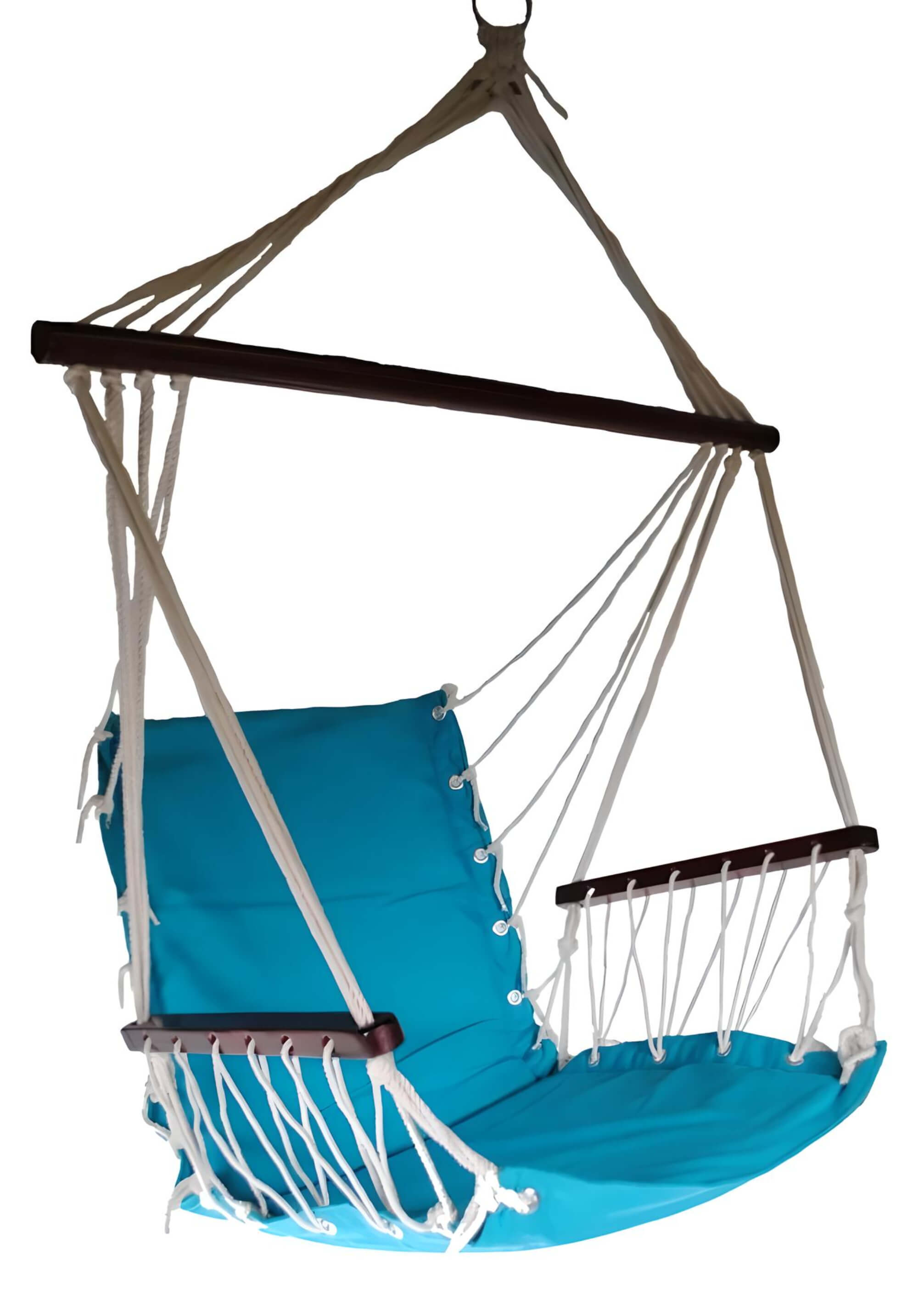 hanging-hammock-chair-with-wooden-armrests-Sky-blue-colour