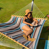 Load image into Gallery viewer, pool-side-hammock-girl-laying-in-hammock