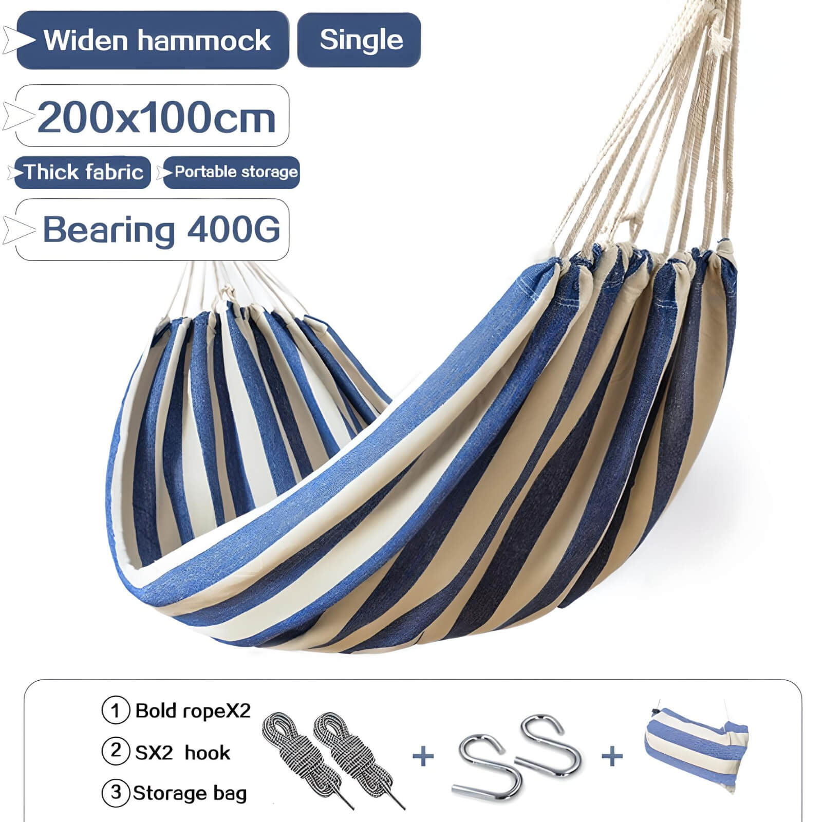 size-of-blue-stripped-brazilian-cotton-hammock