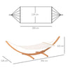 Load image into Gallery viewer, teak-wood-hammock-stand-dimension