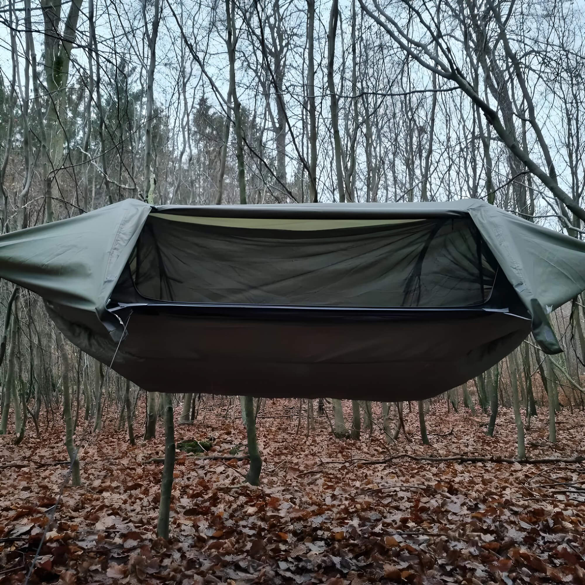 waterproof-hammock-tent-hanging-in-forest